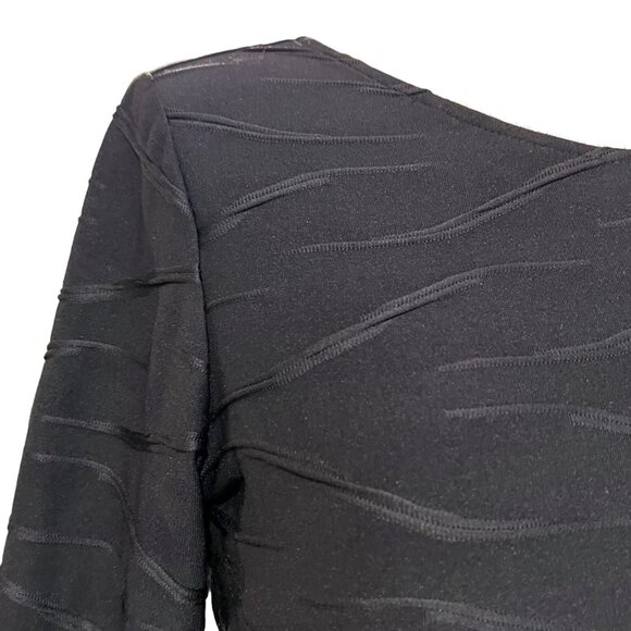 Joseph Ribkoff Dress Womens Black Textured Stretchy Bodycon A Line Midi size 6 - Picture 9 of 10